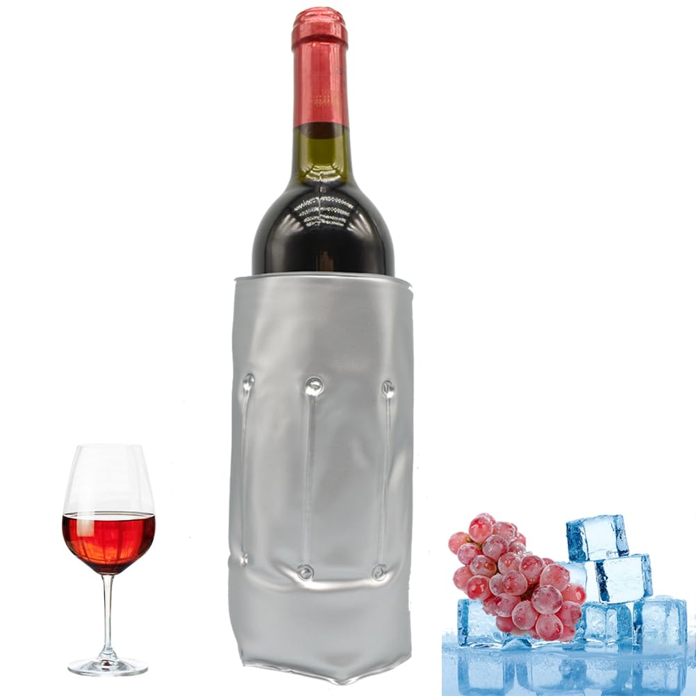 Torba chłodząca na wino torba na lód składana PCW przezroczysta przenośna torba na lód (4 sztuki (2 l + 2 m)