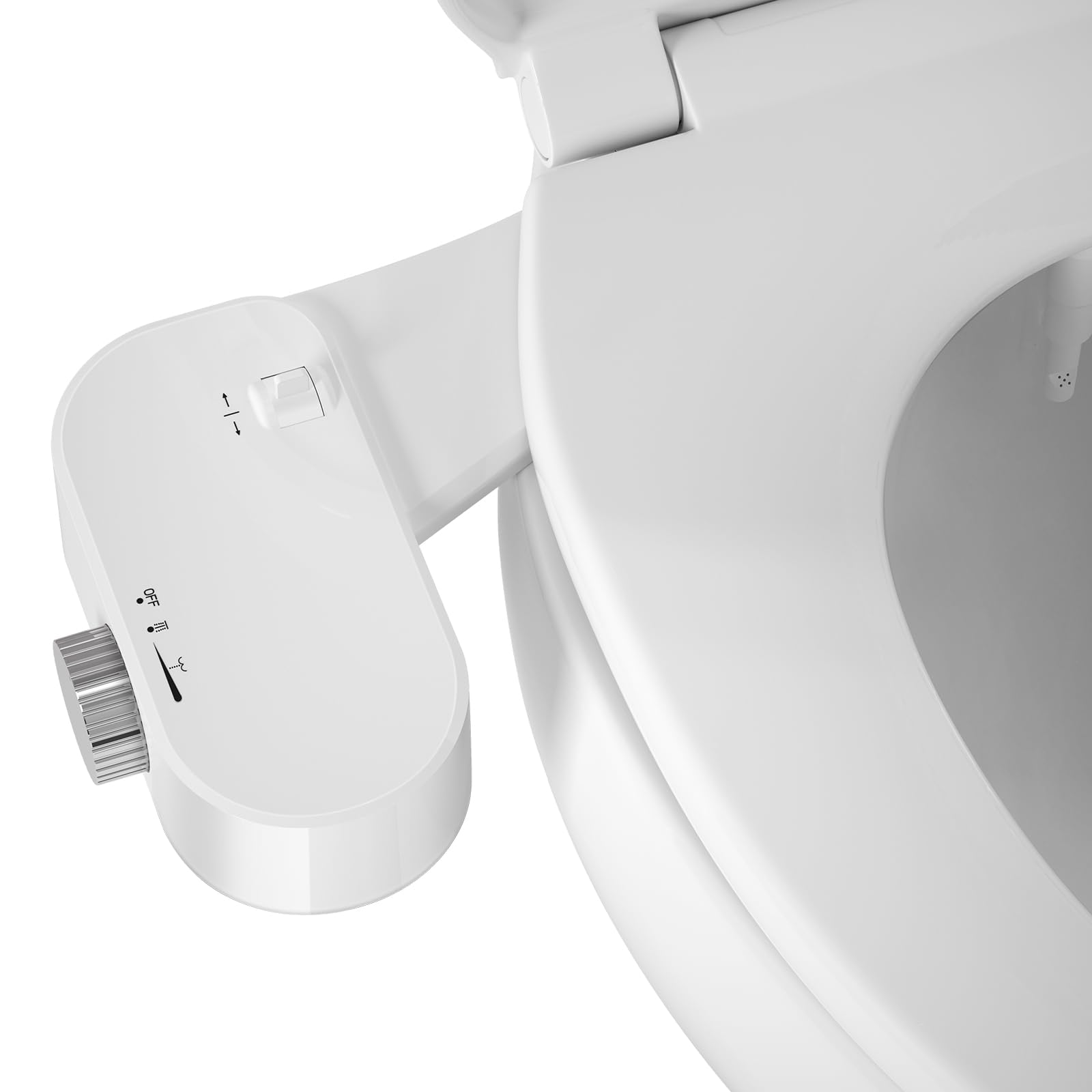 Bidet do deski sedesowej z myciem z tyłu i kobiecego, bidet do toalety z samoczyszczącym się i regulowanym spryskiwaczem bidetu oraz regulacją kąta 21° (chrom)