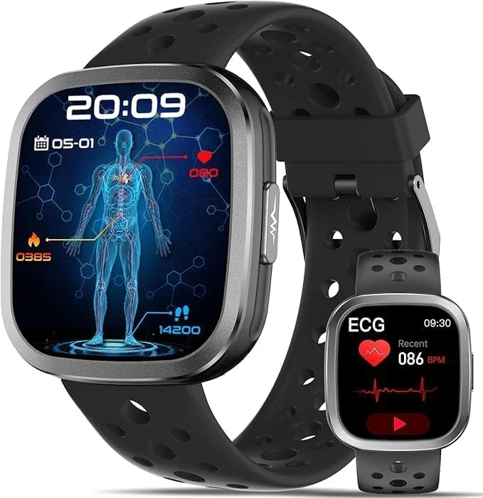 Smartwatch Matrix C1 2026 EKG/HRV/łatwy w użyciu / ciśnienie / BMI/kwas moczowy/monitor bezdechu, zegarek zdrowotny 1,72" Smart Watch Sleep/SPO2,24 h, pomiar tętna, połączenia Bluetooth, połączenia SOS
