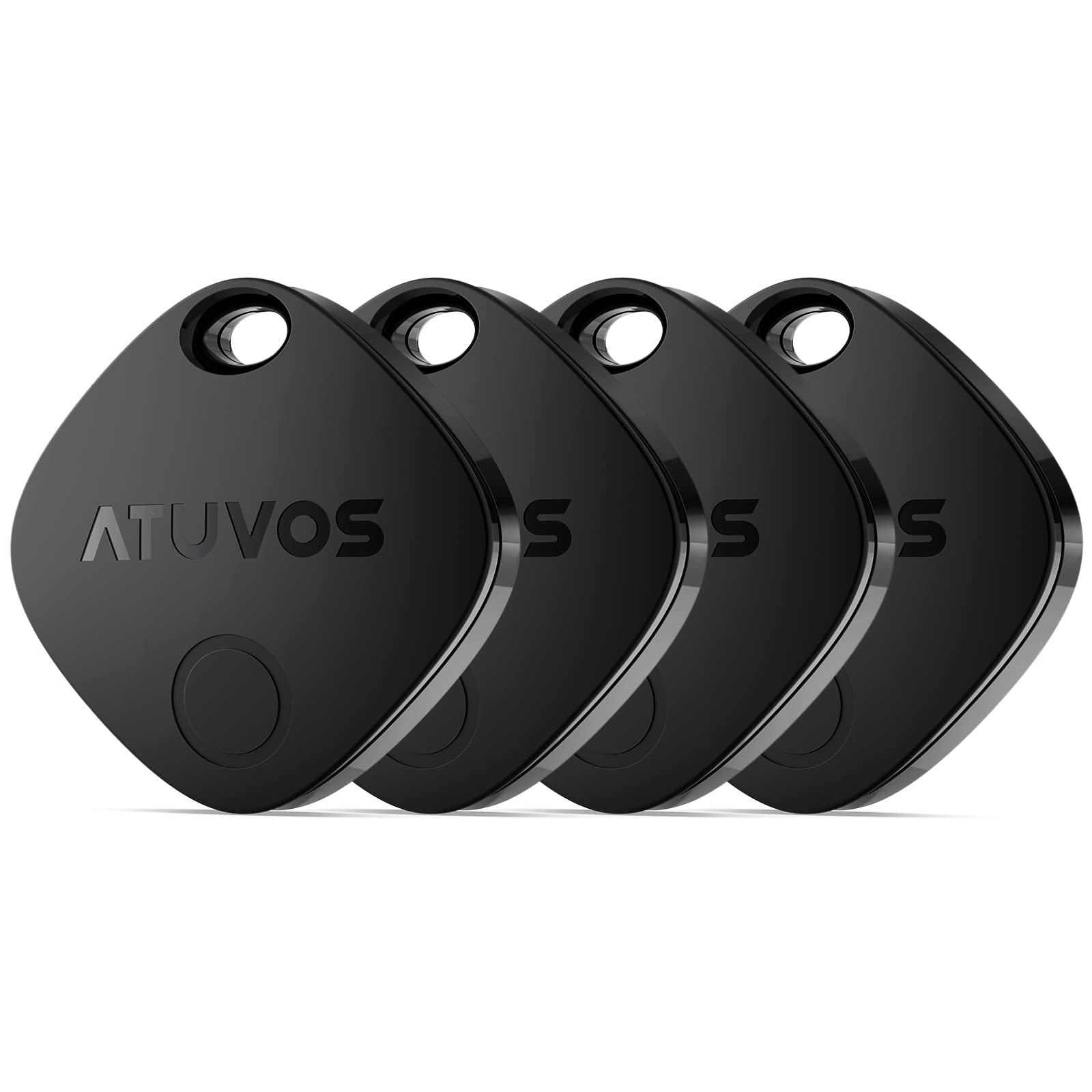 ATUVOS Lokalizator, Smart Air Tracker Tag kompatybilny z Apple Znajdź App (Tylko iOS), Bluetooth Przedmiotów Finder dla kluczy, bagażu, Walizek, Portfela, Wodoszczelności IP67, 4-pak, Czarny
